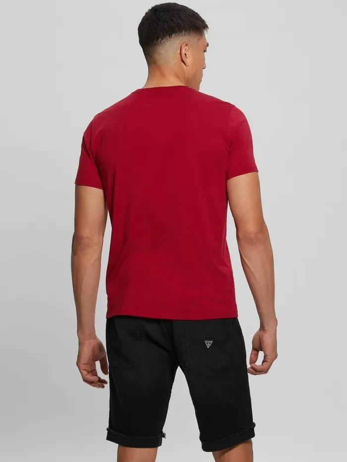 Embroidered Logo Tee Chili Red TShirts and Tanks GUESS Men