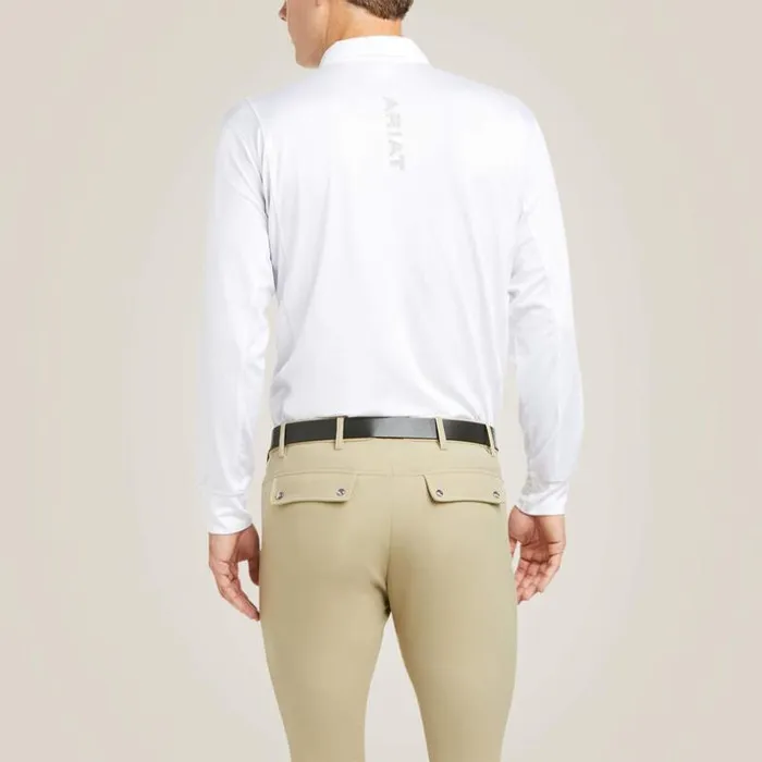 English Riding Men Ariat TEK Long Sleeve Show Shirt White English Riding Men Ariat TEK Long Sleeve Show Shirt White