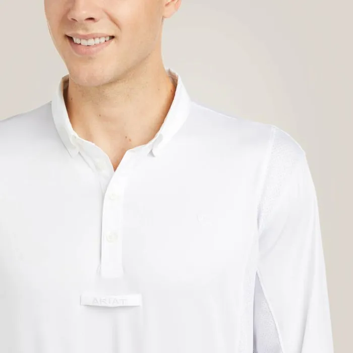 English Riding Men Ariat TEK Long Sleeve Show Shirt White English Riding Men Ariat TEK Long Sleeve Show Shirt White