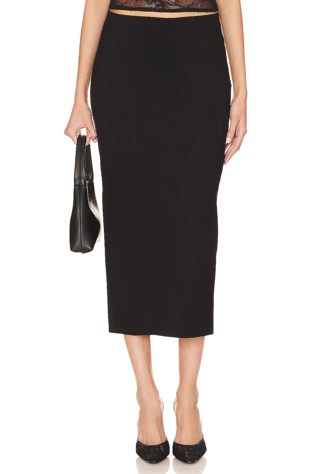 Fabienne Midi Skirt Black Women Lovers and Friends Skirts