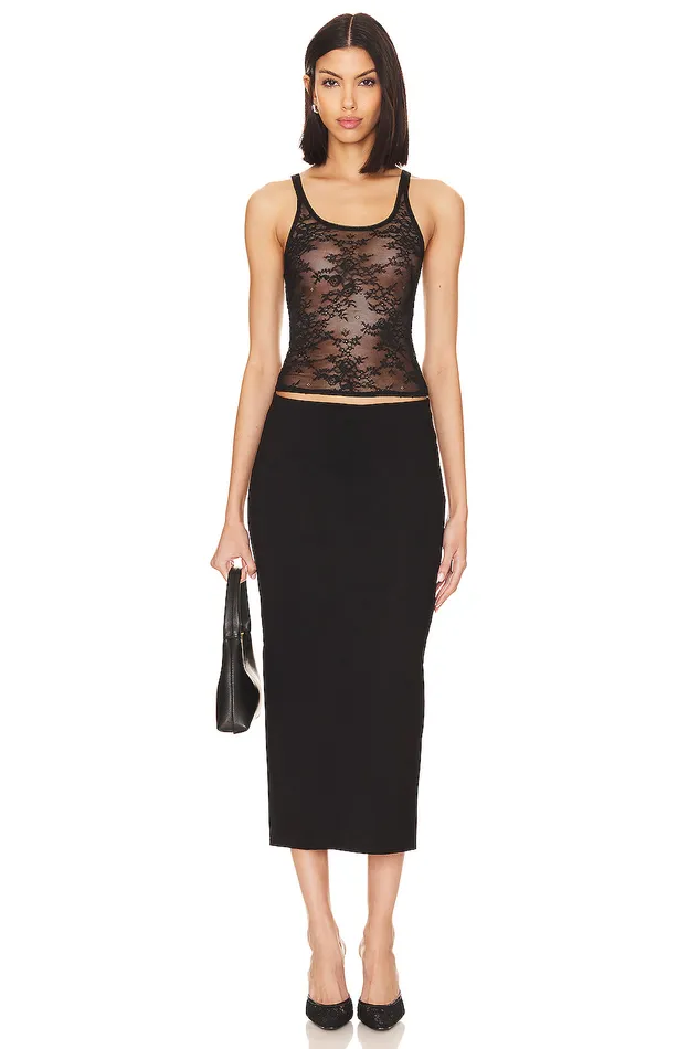 Fabienne Midi Skirt Black Women Lovers and Friends Skirts Fabienne Midi Skirt Black Women Lovers and Friends Skirts