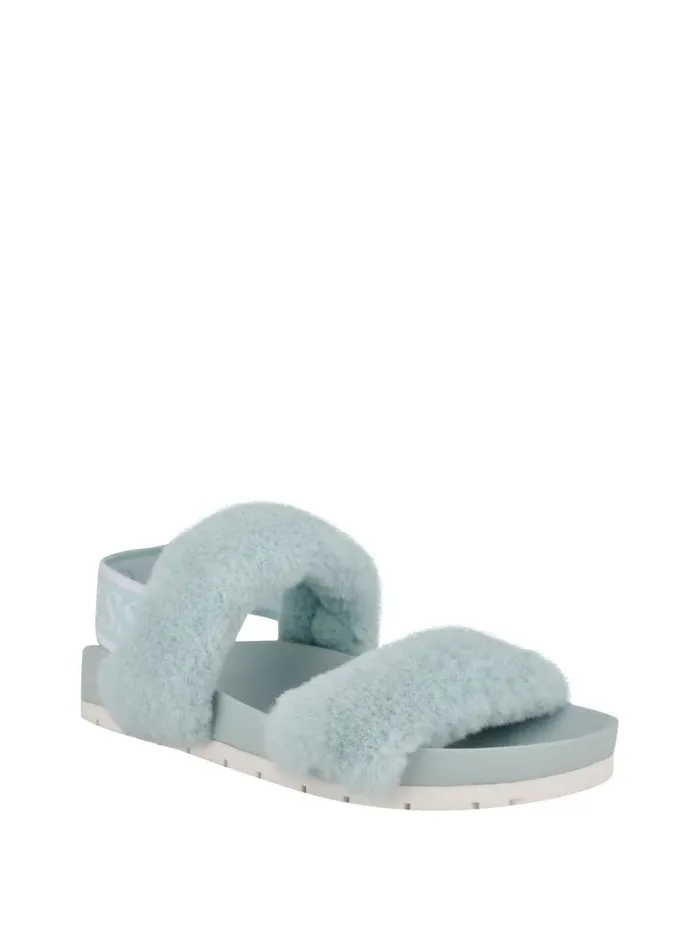 Fabin FauxFur Sandal Blue Women Sandals GUESS