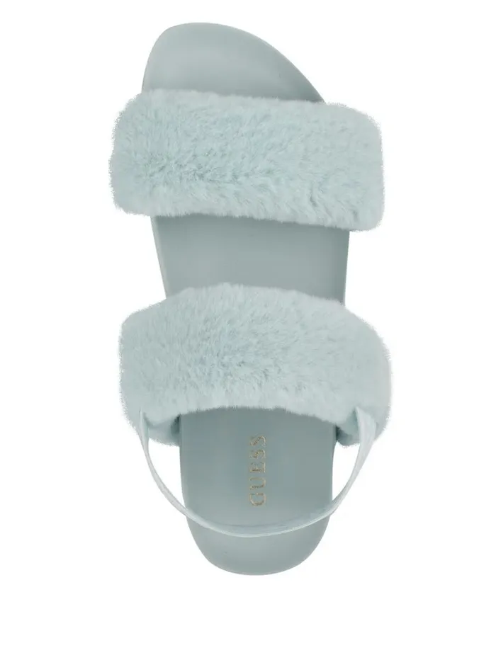 Fabin FauxFur Sandal Blue Women Sandals GUESS