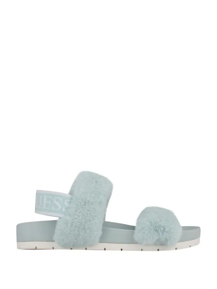 Fabin FauxFur Sandal Blue Women Sandals GUESS