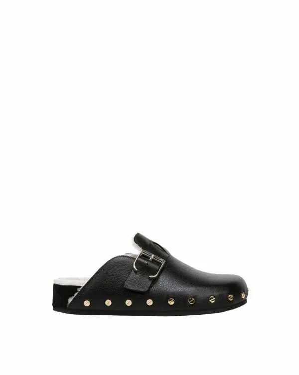 Fern Shearling Clog Black Women Veronica Beard Shoes Fern Shearling Clog Black Women Veronica Beard Shoes