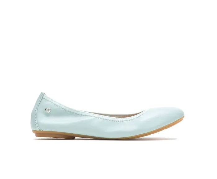 Flats and SlipOns Women Hush Puppies Chaste Ballet Seafoam Leather