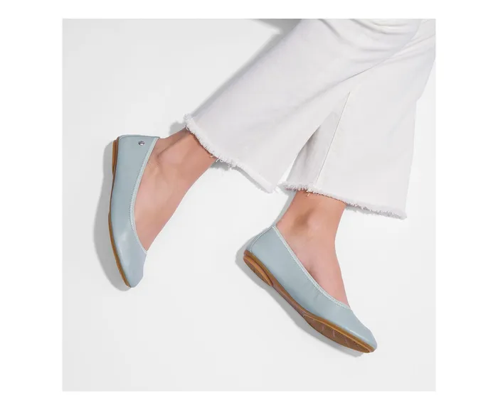 Flats and SlipOns Women Hush Puppies Chaste Ballet Seafoam Leather Flats and SlipOns Women Hush Puppies Chaste Ballet Seafoam Leather