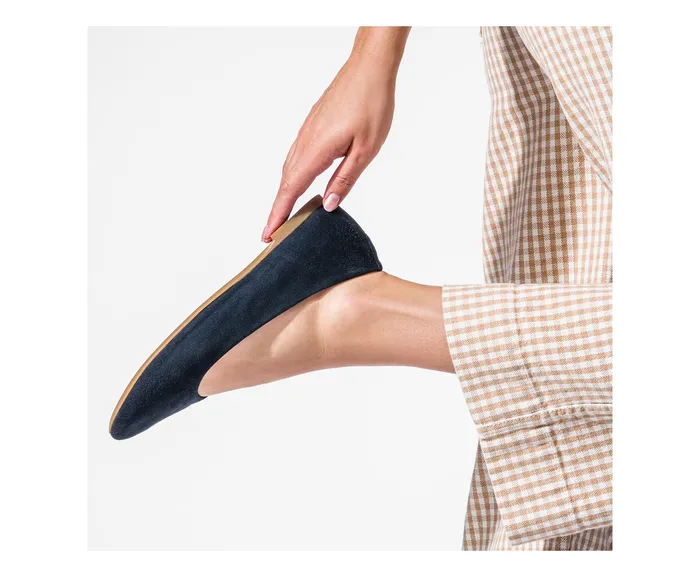 Flats and SlipOns Women Hush Puppies Kendal Ballet Perfect Fit Navy Suede Flats and SlipOns Women Hush Puppies Kendal Ballet Perfect Fit Navy Suede