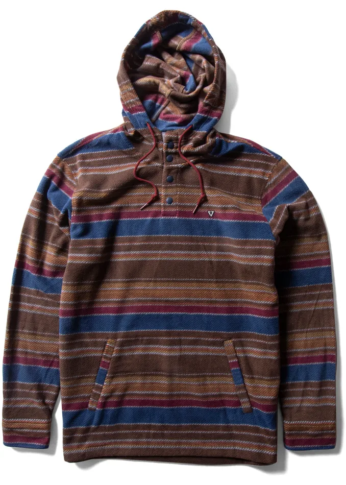 Fleece and Hoodies Men EcoZy Hooded Popover Chocolate Vissla
