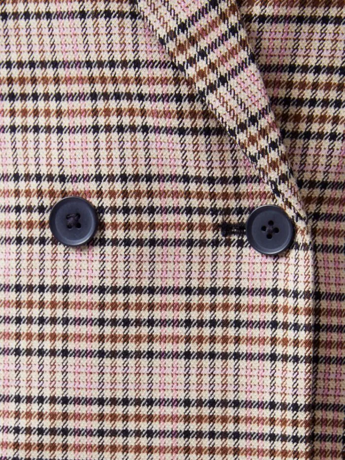 French Connection Coats and Jackets Gina Check Blazer Pink Check 8211 Woman