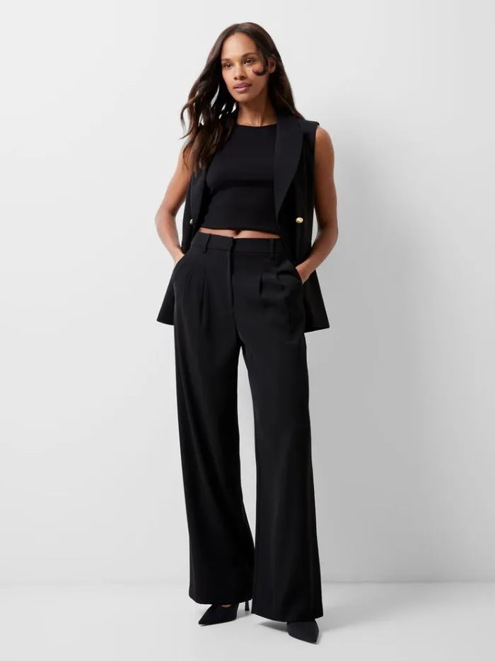 French Connection Coats and Jackets Harrie Tailored Double Breasted Waistcoat Blackout 8211 Woman