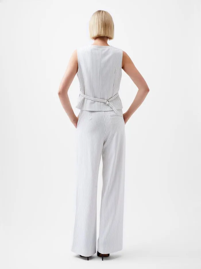 French Connection Coats and Jackets Pinstripe Cropped Waistcoat Whiteblack 8211 Woman