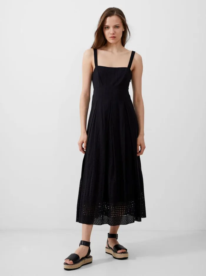 French Connection Dresses Abana Biton Broiderie Dress Black 8211 Woman