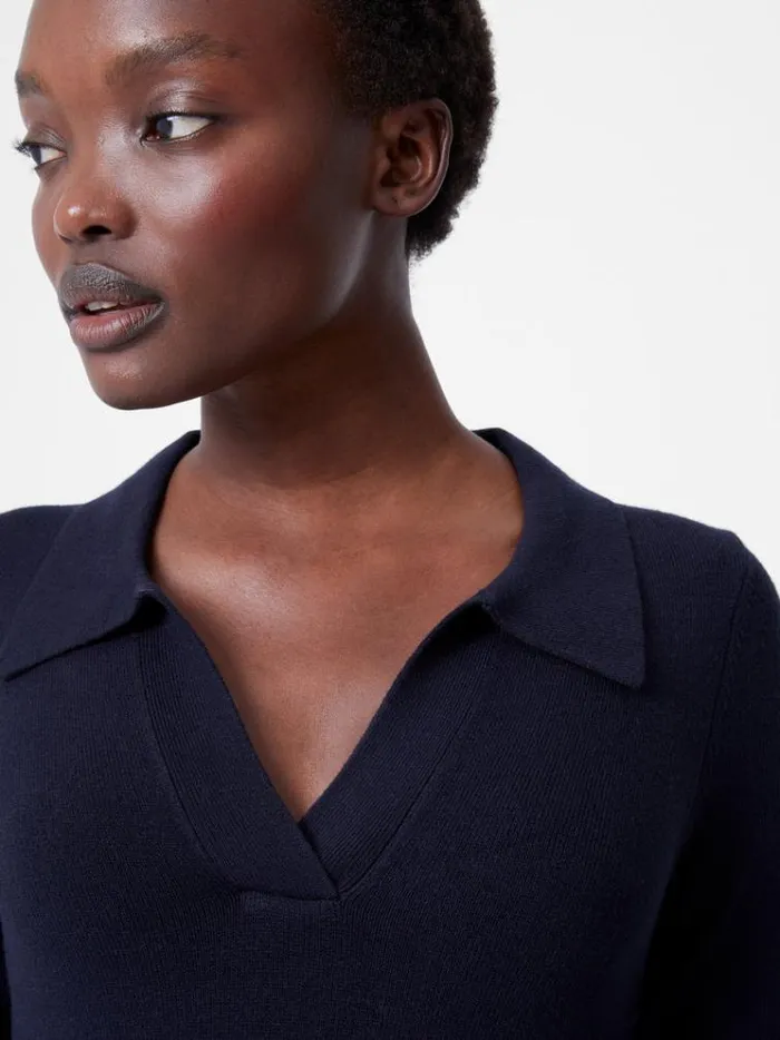 French Connection Dresses Babysoft Collared Above The Knee Dress Dk Navy 8211 Woman