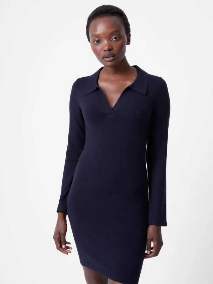 French Connection Dresses Babysoft Collared Above The Knee Dress Dk Navy 8211 Woman