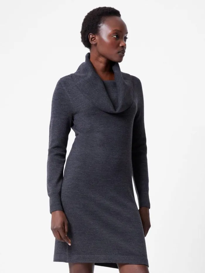 French Connection Dresses Babysoft Cowl Neck Knit Dress Charcoal 8211 Woman