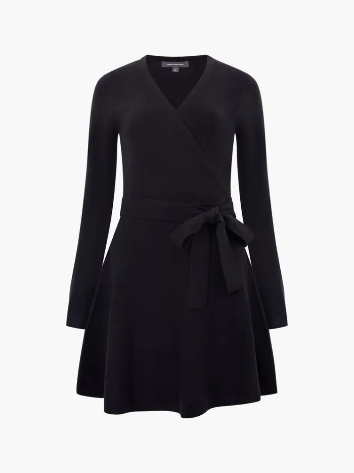 French Connection Dresses Babysoft Wrap Mini Dress Black 8211 Woman