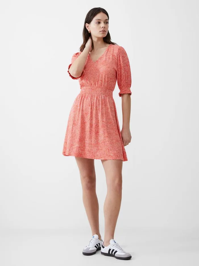 French Connection Dresses Bernice Shirred Mini Dress Mandarinseapinkivr 8211 Woman French Connection Dresses Bernice Shirred Mini Dress Mandarinseapinkivr 8211 Woman