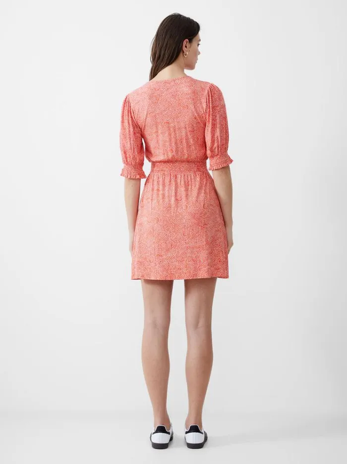 French Connection Dresses Bernice Shirred Mini Dress Mandarinseapinkivr 8211 Woman