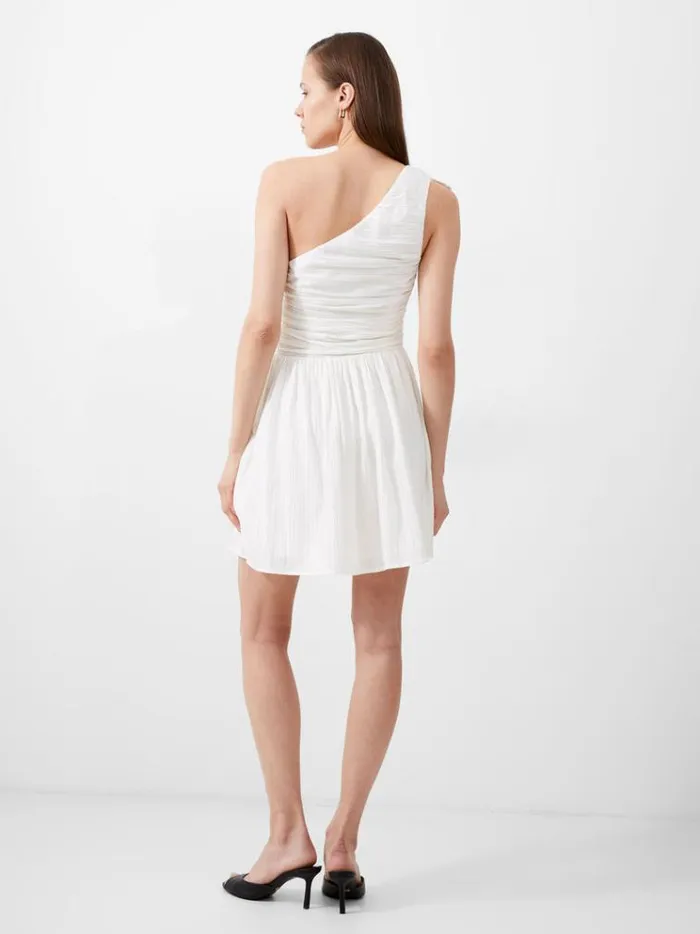French Connection Dresses Bonny Pleated Ruffle Mini Dress Summer White 8211 Woman