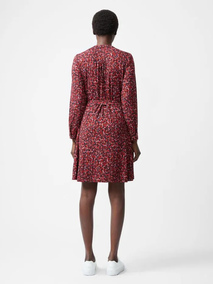 French Connection Dresses Clara Henley Jersey Floral Shirt Dress Blackout Multi 8211 Woman