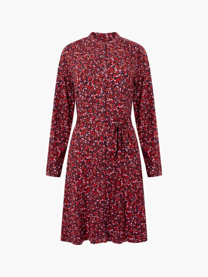 French Connection Dresses Clara Henley Jersey Floral Shirt Dress Blackout Multi 8211 Woman