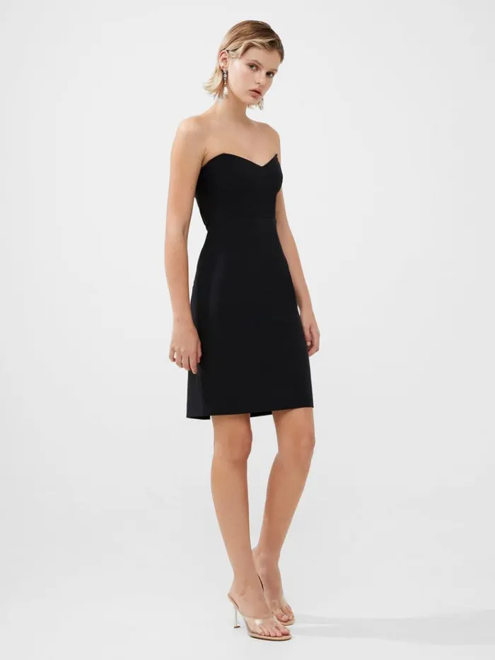 French Connection Dresses Echo Crepe Mini Dress Blackout 8211 Woman