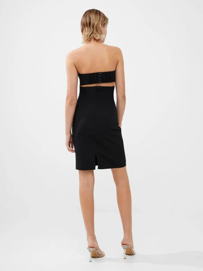 French Connection Dresses Echo Crepe Mini Dress Blackout 8211 Woman