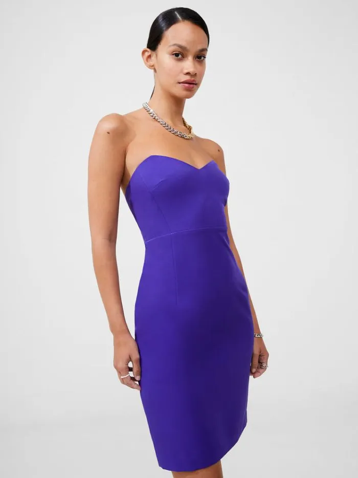 French Connection Dresses Echo Crepe Mini Dress Cobalt Violet 8211 Woman