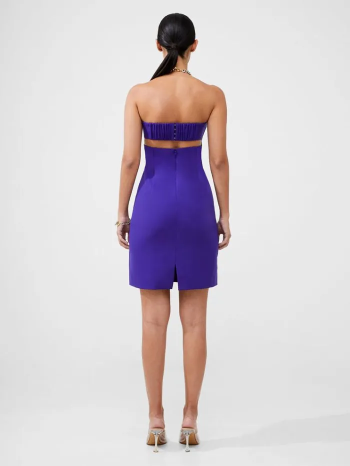 French Connection Dresses Echo Crepe Mini Dress Cobalt Violet 8211 Woman