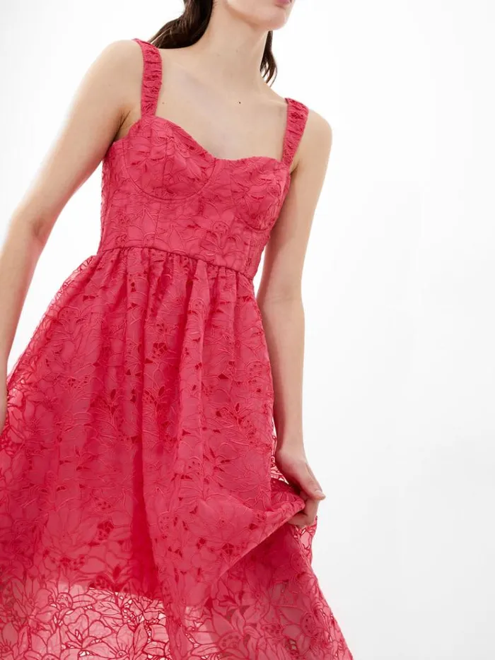 French Connection Dresses Embroidered Lace Strappy Dress Azalea 8211 Woman