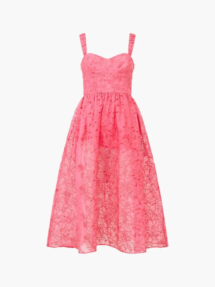 French Connection Dresses Embroidered Lace Strappy Dress Azalea 8211 Woman