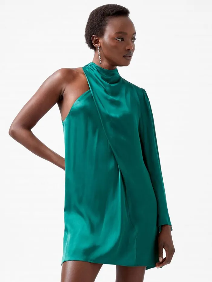 French Connection Dresses Ennis Eco Satin Asymmetric Mini Dress Forest 8211 Woman French Connection Dresses Ennis Eco Satin Asymmetric Mini Dress Forest 8211 Woman