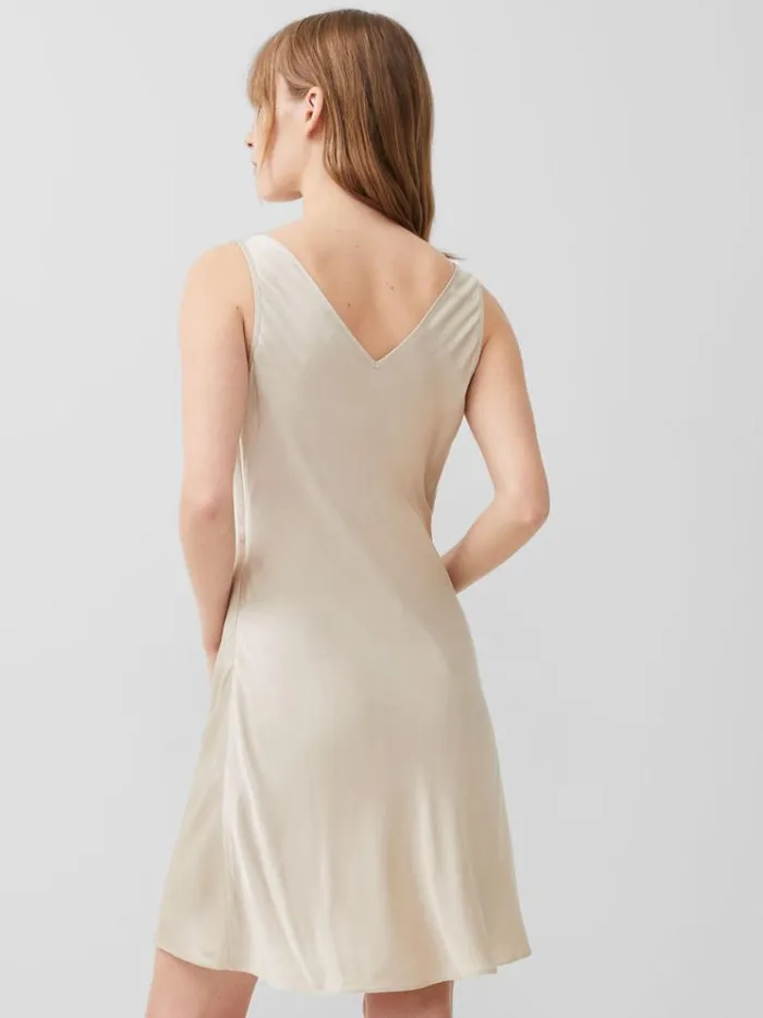 French Connection Dresses Ennis Eco Satin Slip Mini Dress Silver Lining 8211 Woman