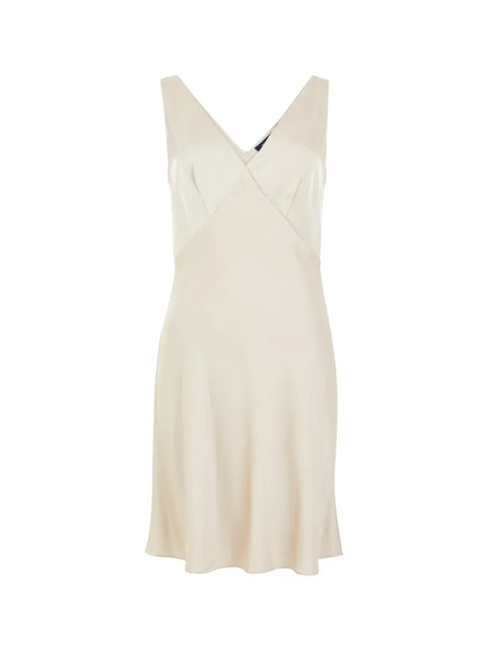 French Connection Dresses Ennis Eco Satin Slip Mini Dress Silver Lining 8211 Woman