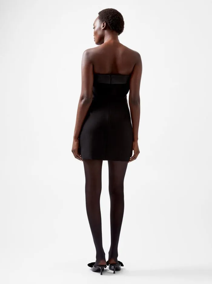 French Connection Dresses Gemma Carey Satin Bandeau Mini Dress Blackout 8211 Woman