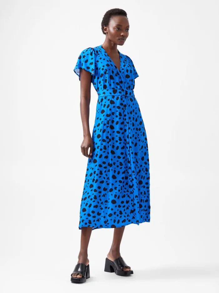French Connection Dresses Isla Midi Dress Blueblack 8211 Woman