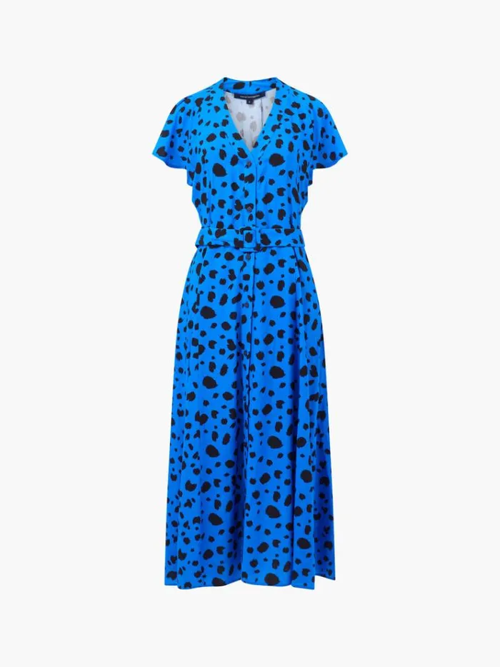 French Connection Dresses Isla Midi Dress Blueblack 8211 Woman
