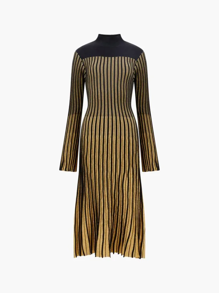 French Connection Dresses Journee Mari Lurex Long Sleeve Dress Blackout 8211 Woman