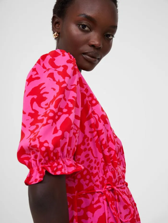 French Connection Dresses Midi Tea Dress Fushiadesert Rose 8211 Woman