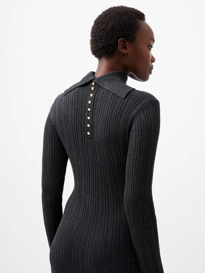 French Connection Dresses Nia Mari Knit Dress Charcoal Mel 8211 Woman