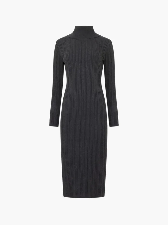 French Connection Dresses Nia Mari Knit Dress Charcoal Mel 8211 Woman