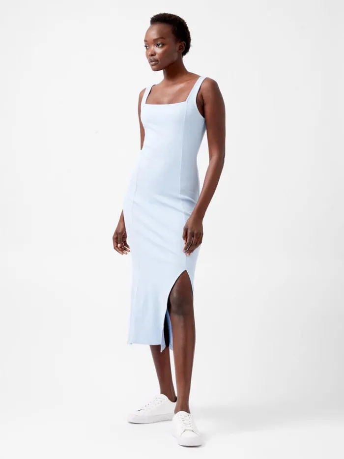 French Connection Dresses Rassia Rib Square Neck Midi Dress Cashmere Blue 8211 Woman French Connection Dresses Rassia Rib Square Neck Midi Dress Cashmere Blue 8211 Woman