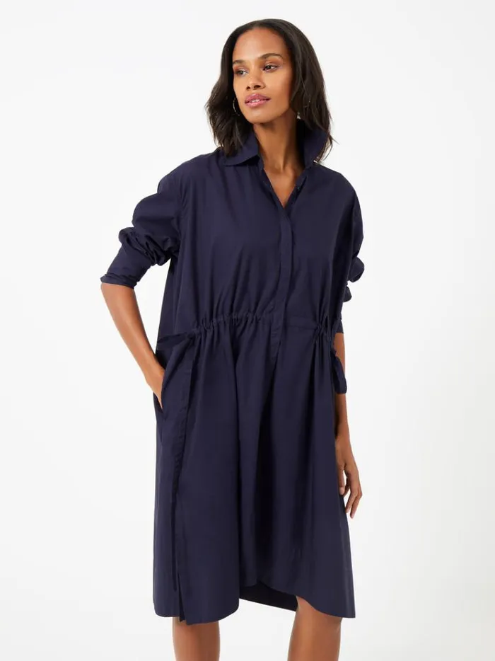 French Connection Dresses Rhodes Poplin Shirt Dress Marine 8211 Woman
