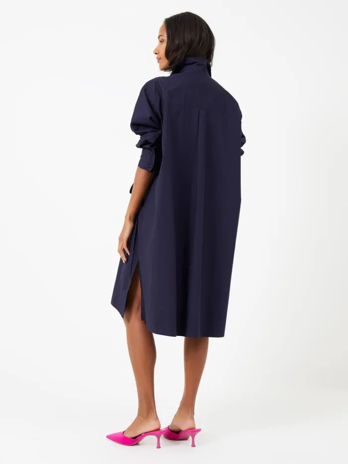 French Connection Dresses Rhodes Poplin Shirt Dress Marine 8211 Woman