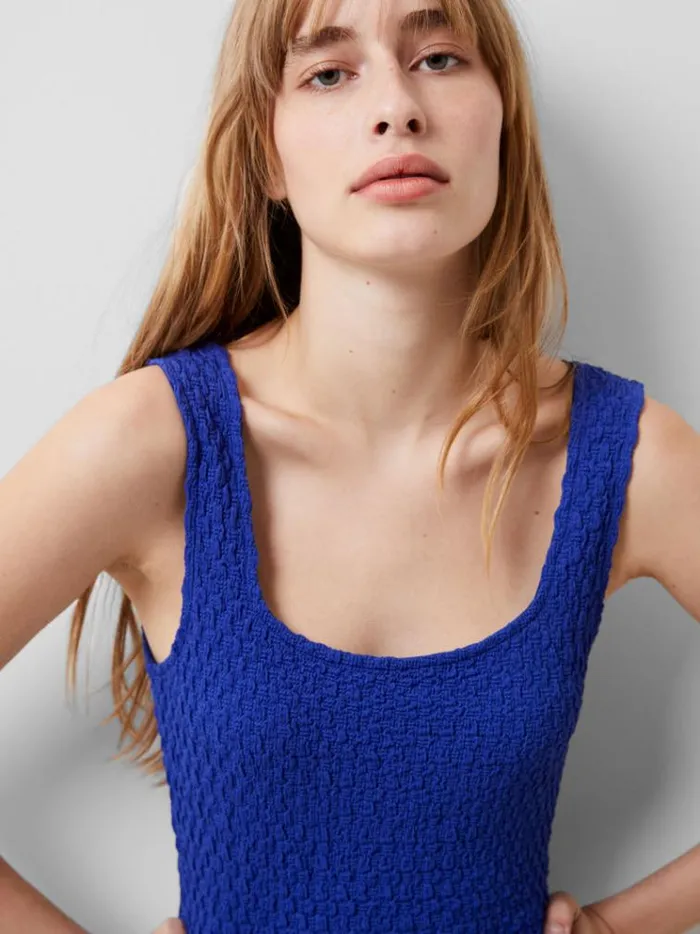 French Connection Dresses Sadie Textured Maxi Dress Royal Blue 8211 Woman