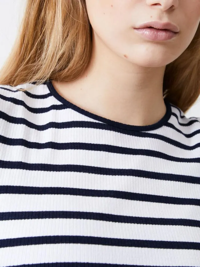 French Connection Dresses Stripe Rib Dress Dk Navywhite 8211 Woman