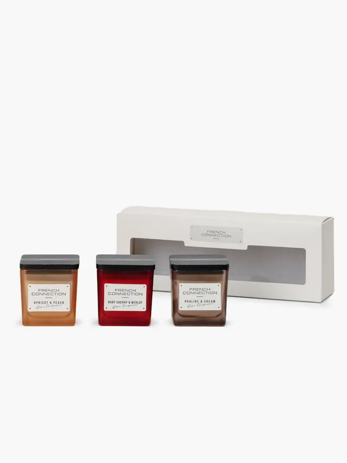 French Connection Home Accessories Indulgence Candles Set Of 3 Apricotpralinecherry 8211 Home French Connection Home Accessories Indulgence Candles Set Of 3 Apricotpralinecherry 8211 Home