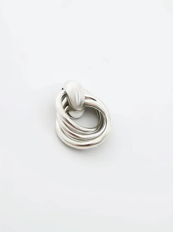 French Connection Jewellery Interlocking Metal Knot Earrings Rhodium 8211 Woman
