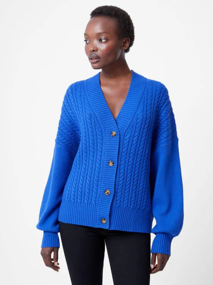 French Connection Jumpers and Cardigans Babysoft Cable Knit Cardigan Cobalt 8211 Woman French Connection Jumpers and Cardigans Babysoft Cable Knit Cardigan Cobalt 8211 Woman